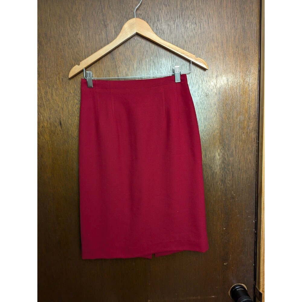 Vintage Talbots Red Wool Pencil Skirt 4 Made in USA High Rise Dark Academia VTG